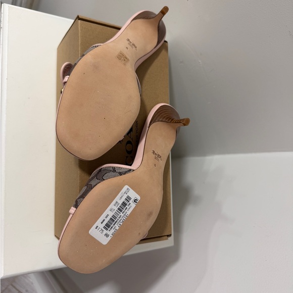 Coach Pink Signature Canvas Sandals heels - Picture 3 of 6